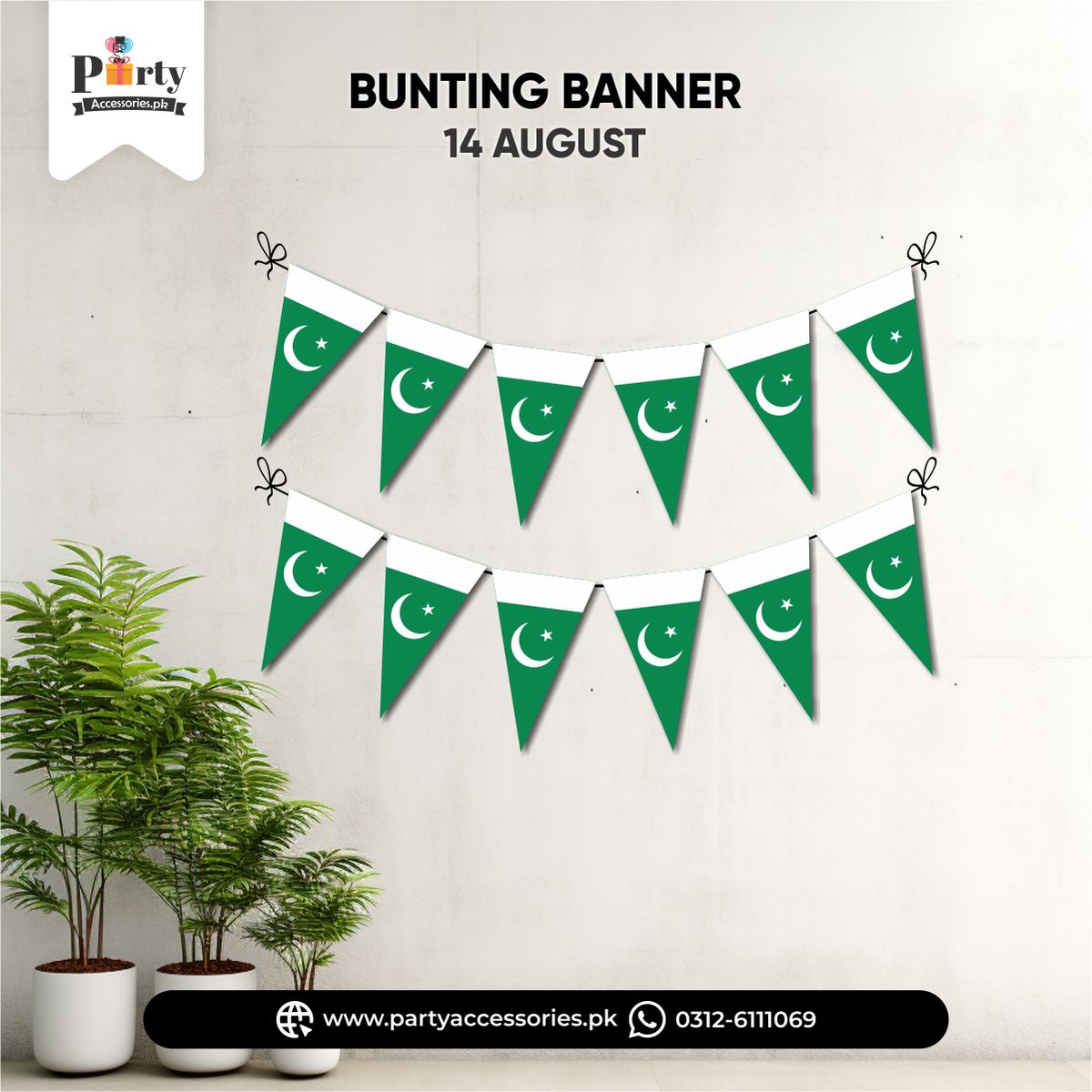 14 August Theme Wall decoration bunting banner