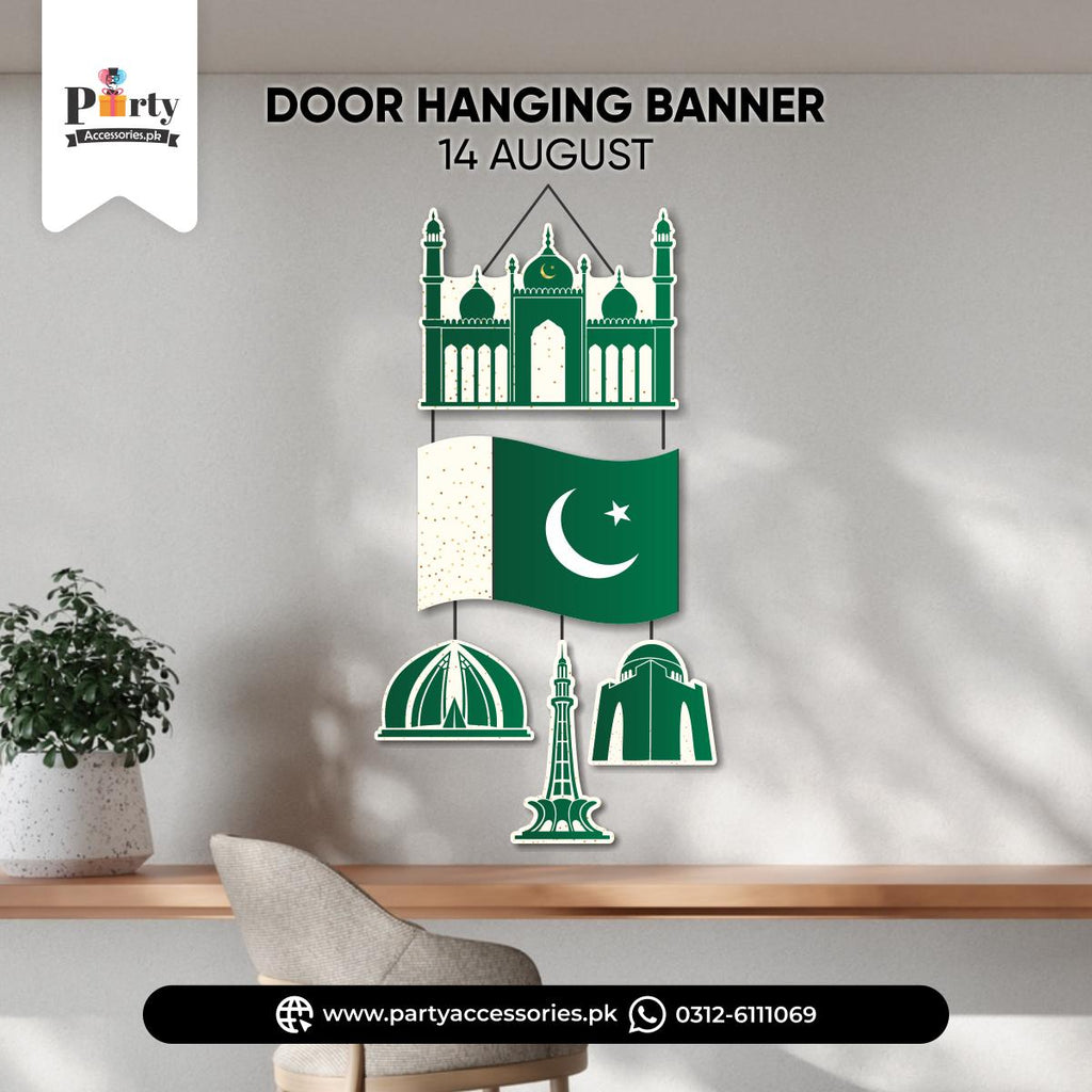 14 August Theme Wall & Door Hanging Decoration – Pakistan Independence Day Decor