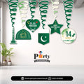14 August Theme Spiral Hanging Swirls – Pakistan Independence Day Decoration