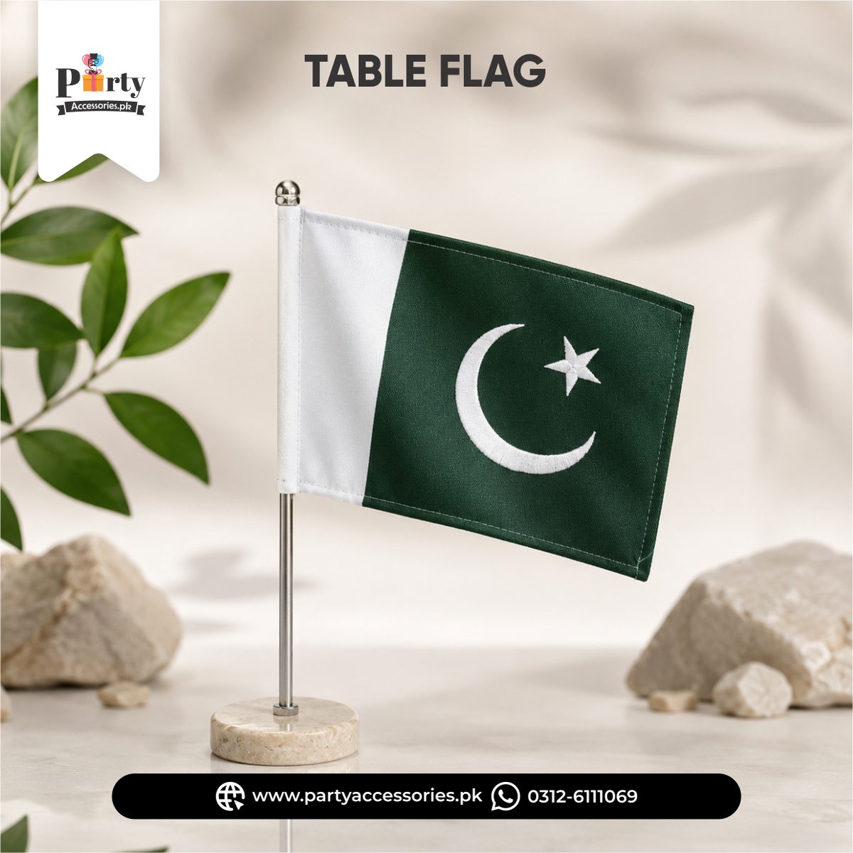 Premium Pakistan Table Flag for Office Desk
