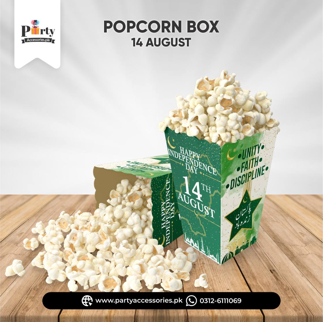 14 August theme Customized Popcorn boxes