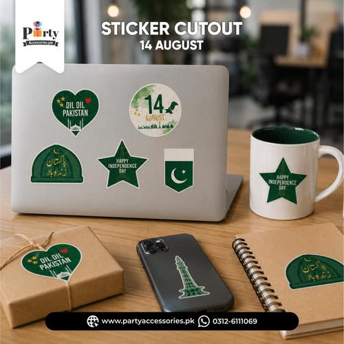 14 August Theme Cutout Stickers