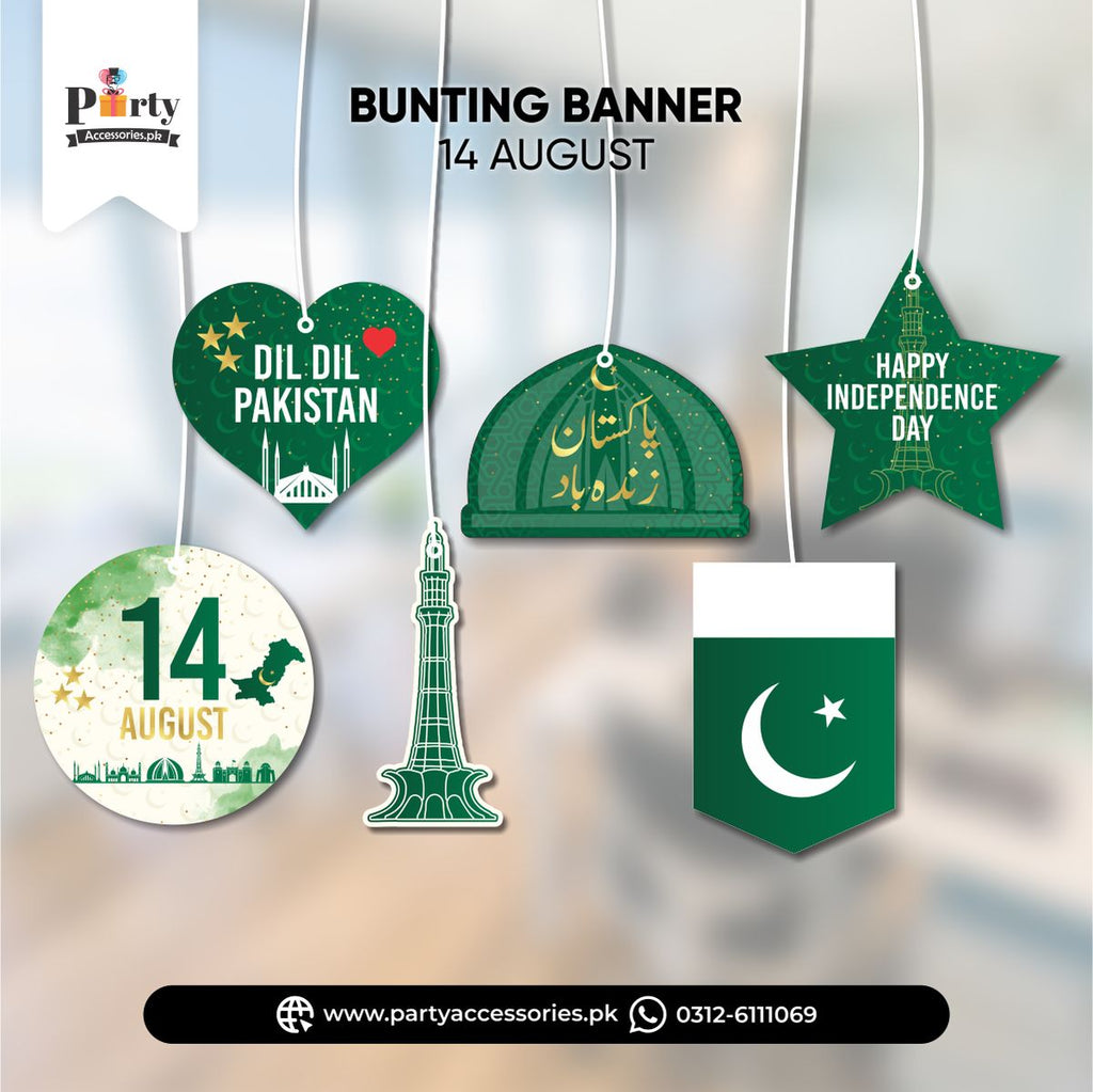 14 August Theme Danglers Hanging Decorations – Pakistan Independence Day Décor