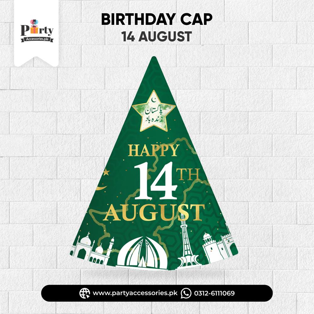 Happy 14 August Party Celebration Hat