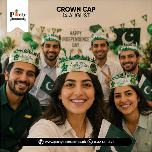 14 August Theme Crown Cap – Independence Day Party Celebration Hat