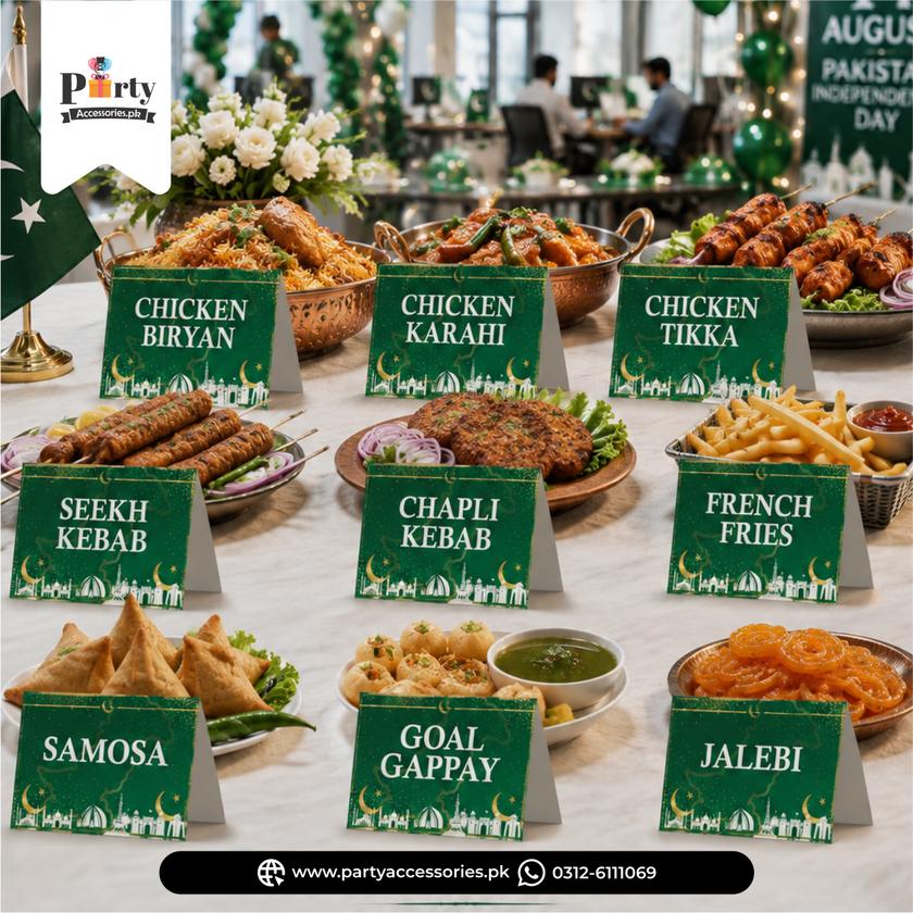 14 August Party Table Tent Cards 