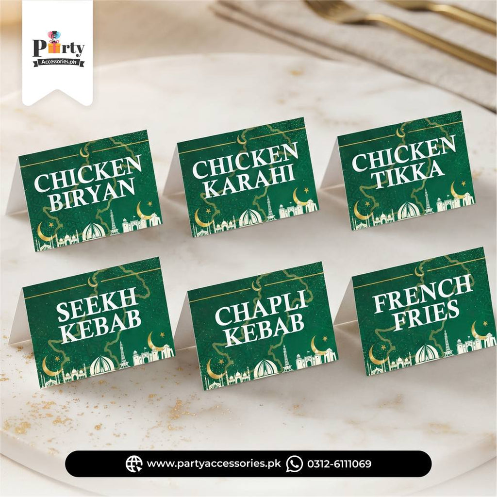 14 August Party Menu Cards
