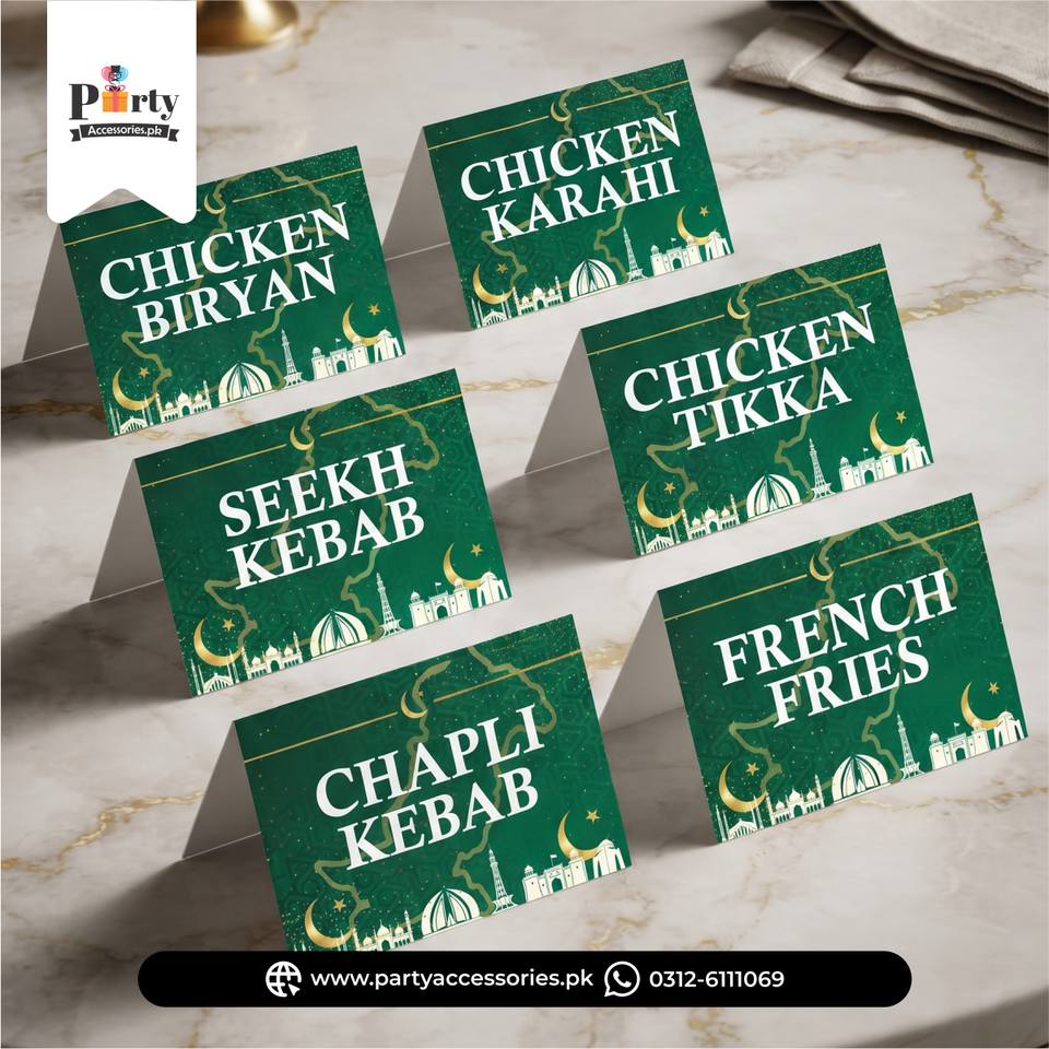 14 August Party Table Tent Cards for Menu – Custom Menu Display
