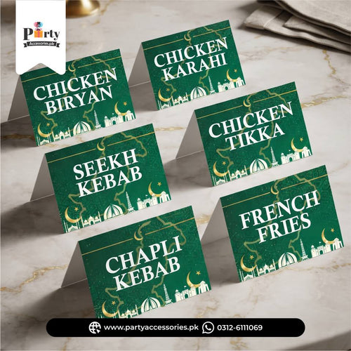 14 August Party Table Tent Cards for Menu – Custom Menu Display