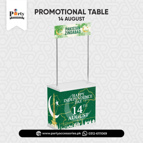 14 August Theme Party Kiosk Stand – Custom Promotional Display Table