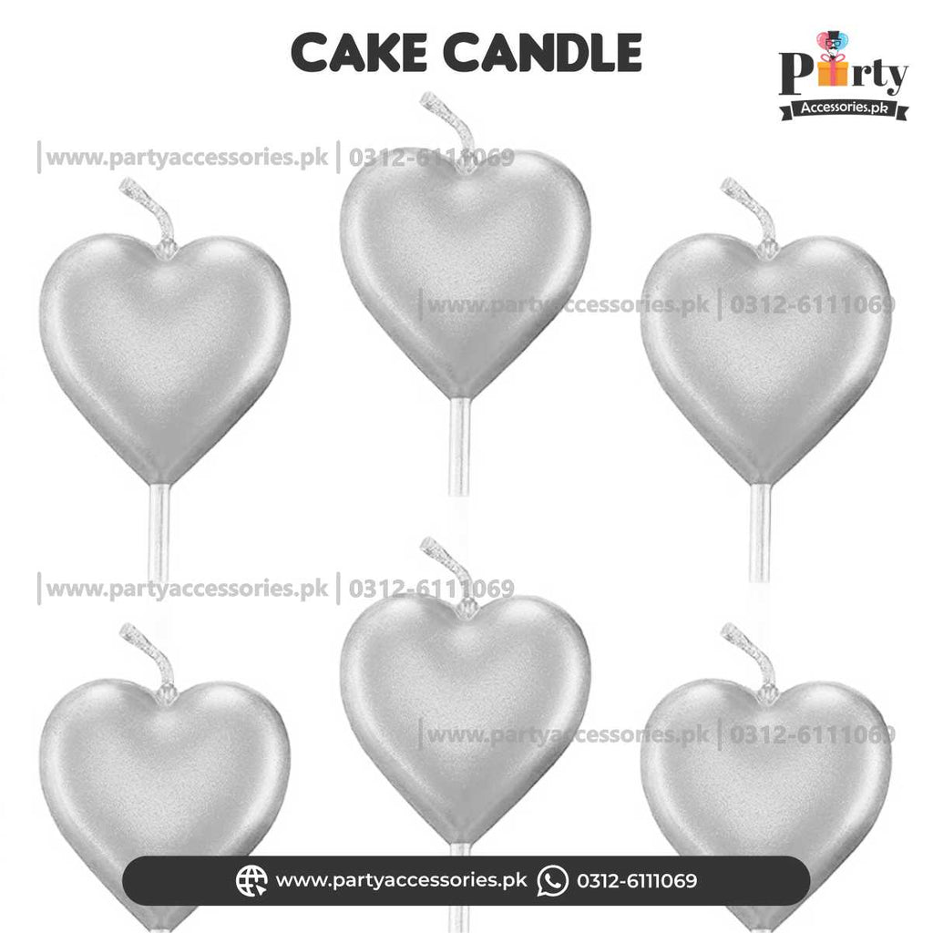 Cake topper Candles in heart shape | Pack of 4