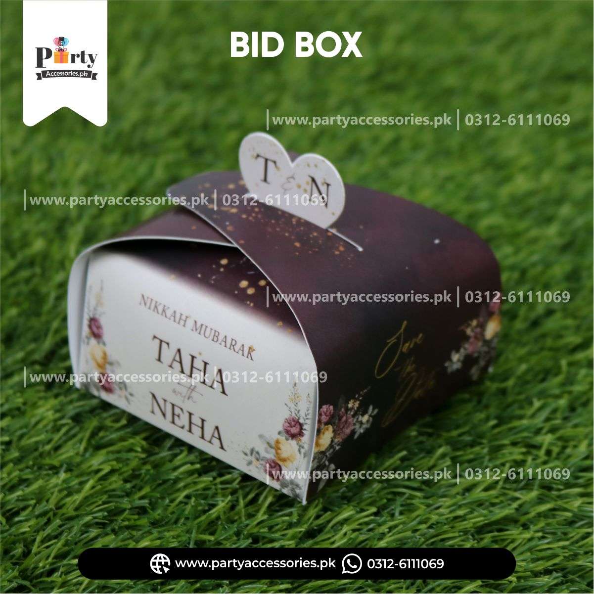 Nikkah Bid Boxes | Personalized bidh boxes | popup heart style