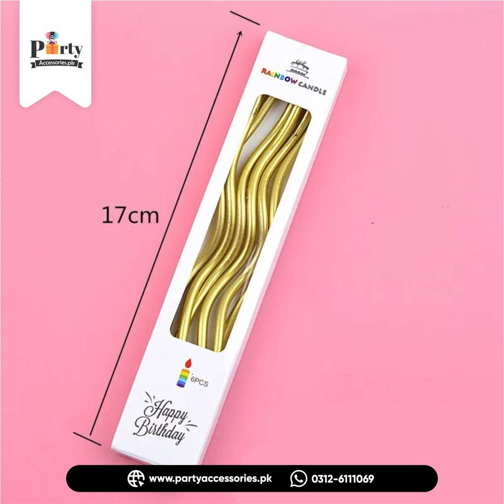 golden spiral candles for cake