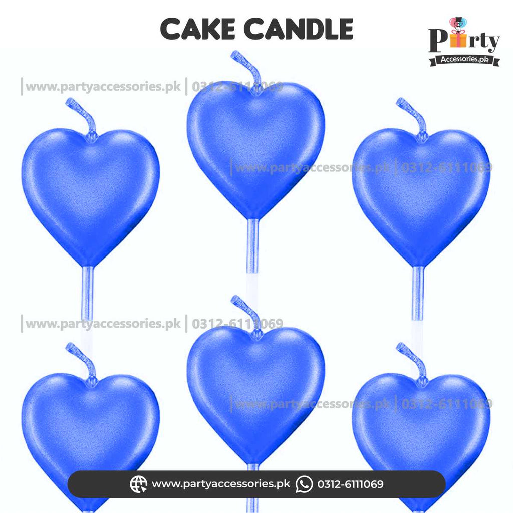 Cake topper Candles in heart shape | Pack of 4