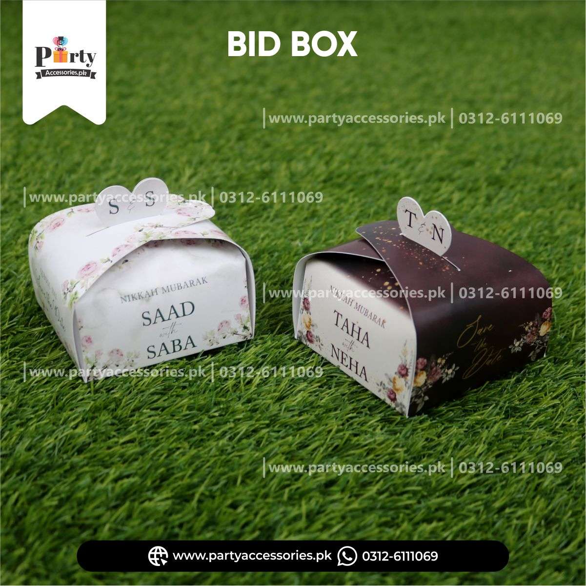 Nikkah Bid Boxes | Personalized bidh boxes | popup heart style