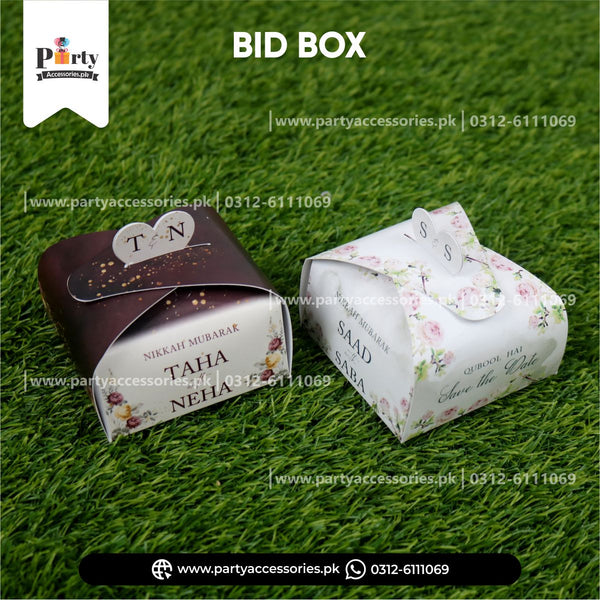 Nikkah Bid Boxes | Personalized bidh boxes | popup heart style
