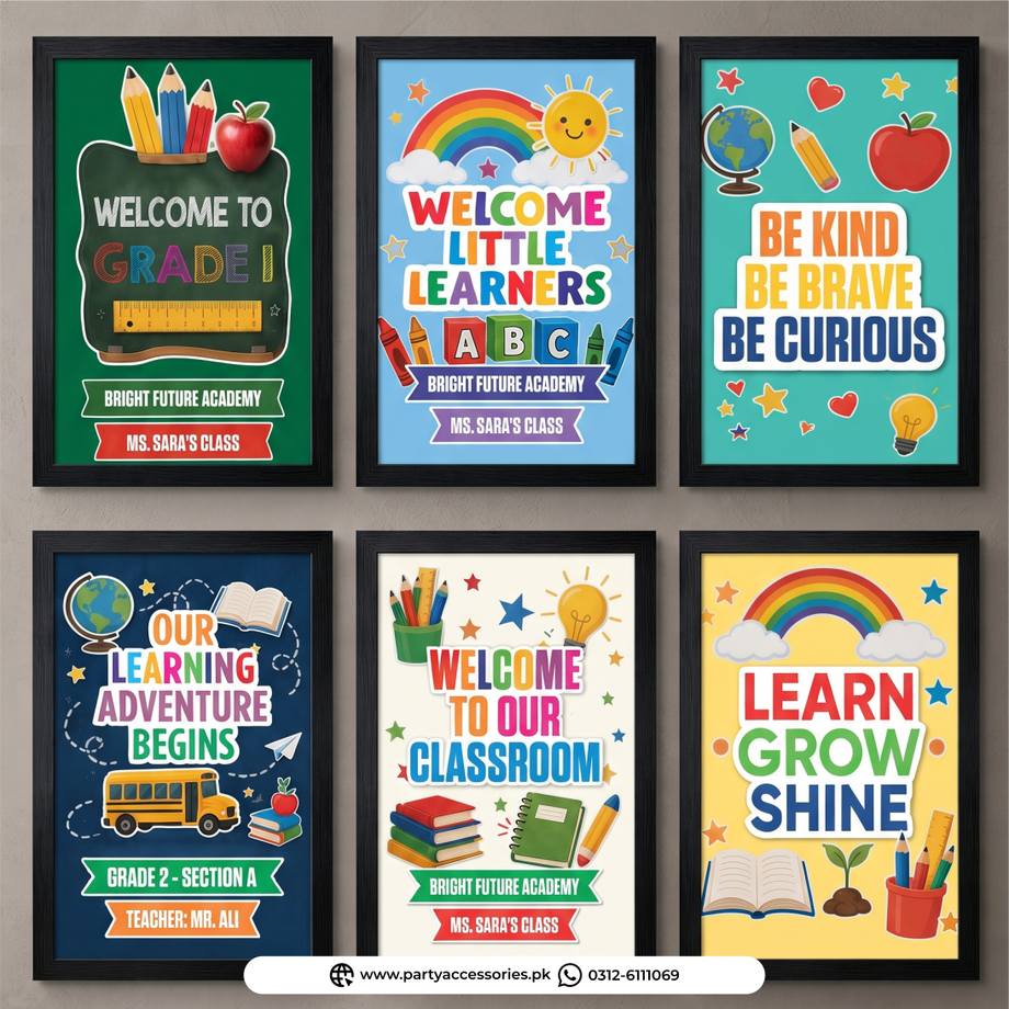 Back to School Wall Hanging Frames – Classroom Decoration (Pack of 6)