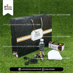 6 Bags - 6 date box - 6 Bottles - 6 tasbeeh - 6 caps - 6 ittar