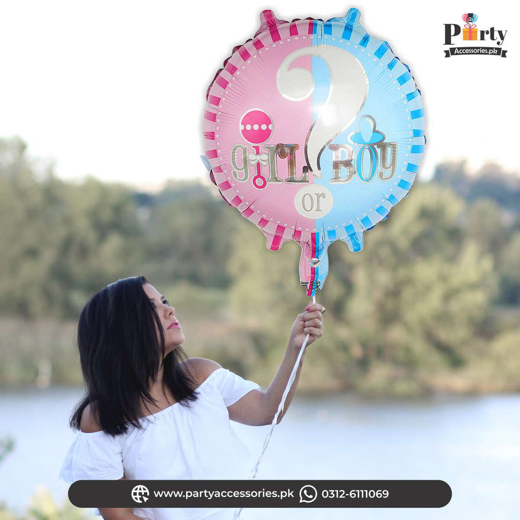 boy or girl round printed foil balloon