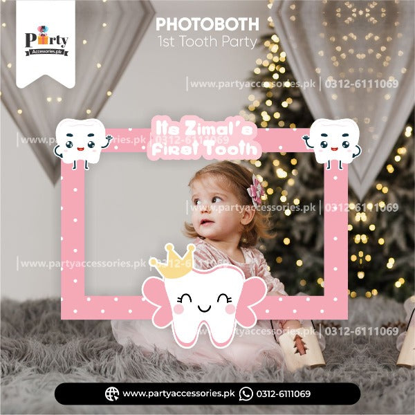 first tooth selfie photo booth for baby girl