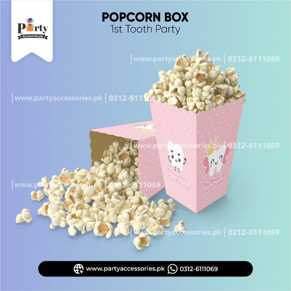 first tooth party popcorn boxes 