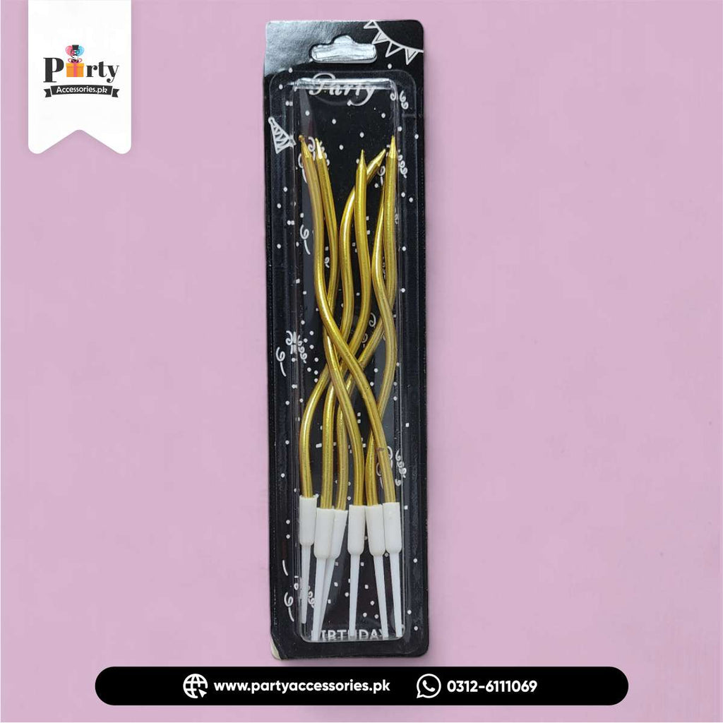 Spiral candles for cake 6pcs pack | elegant decor for cake