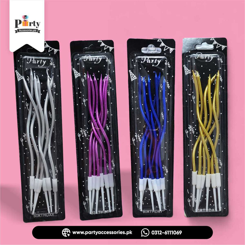 Spiral candles for cake 6pcs pack | elegant decor for cake