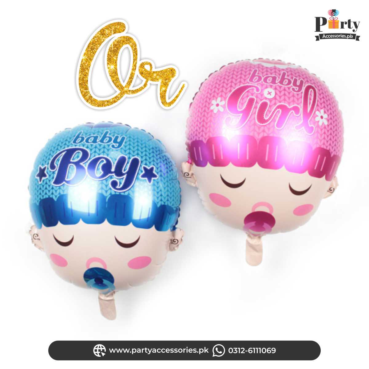 baby boy or baby girl gender reveal wall decoration balloons