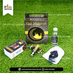 6 Box - 6 bottles- 6 Date box - 6 tasbeeh - 6 caps - 6 ittar