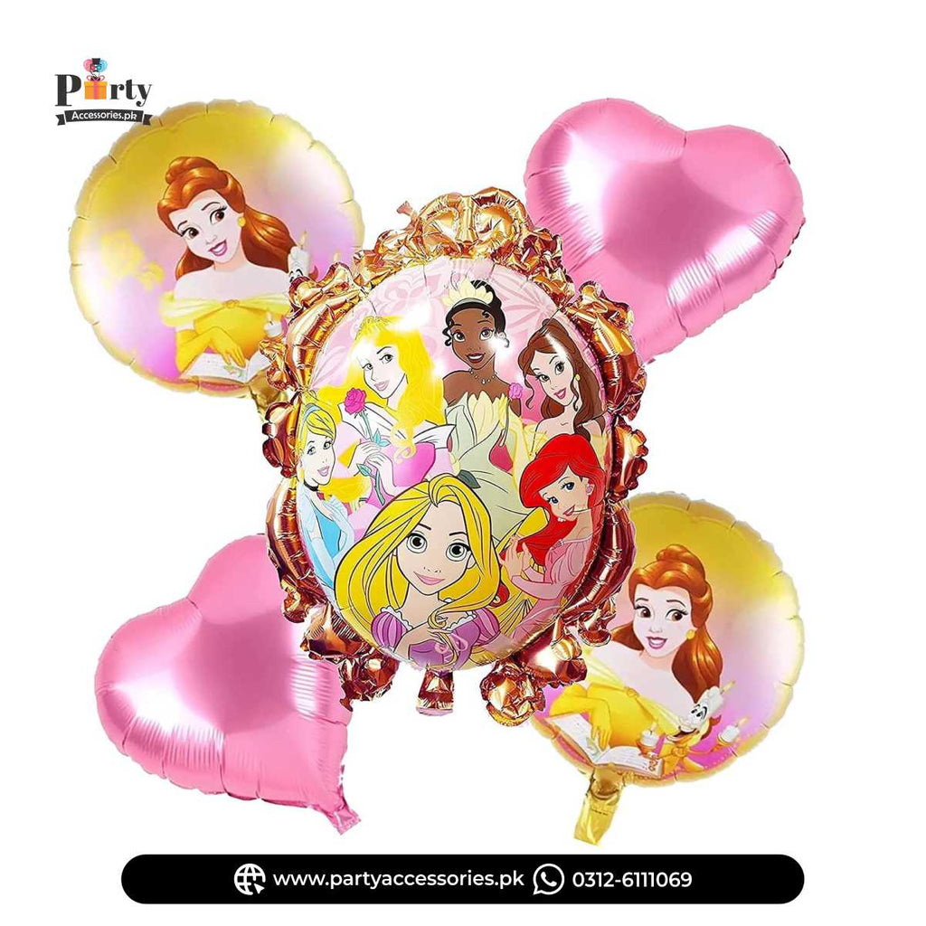 Birthday Party Exclusive Foil Balloons Set in Belle Disney Princess Shape 