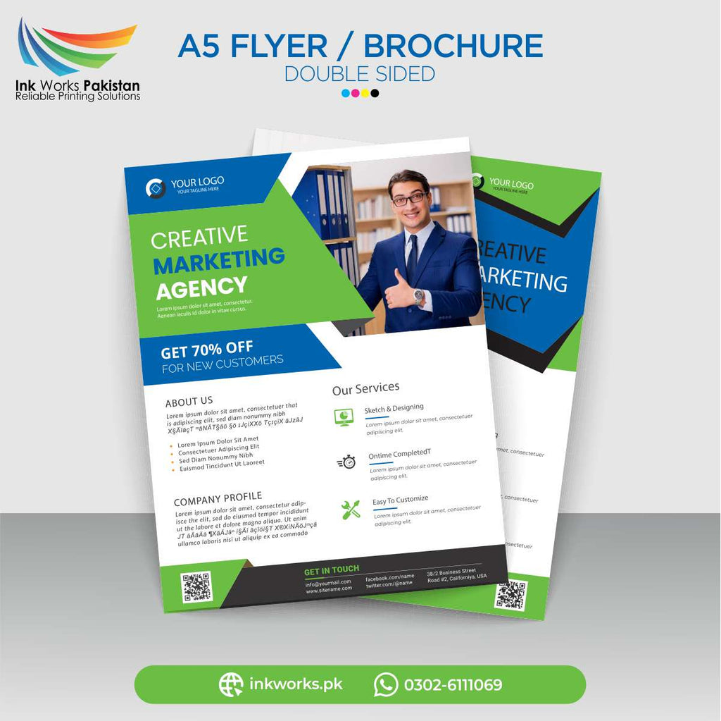 a5 size brand promotional flyers brochures
