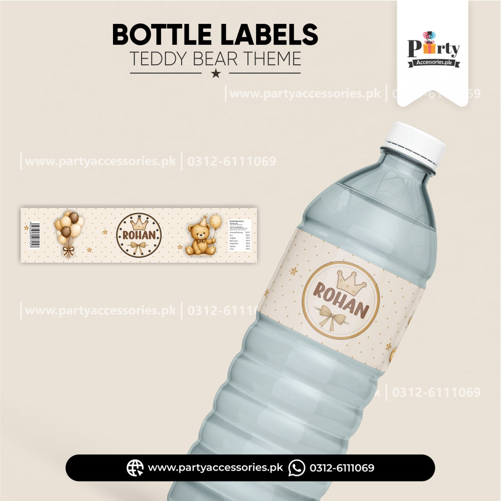 Teddy Bear Theme Bottle Labels
