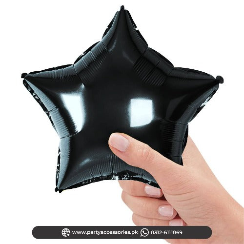 small star foil balloon in black