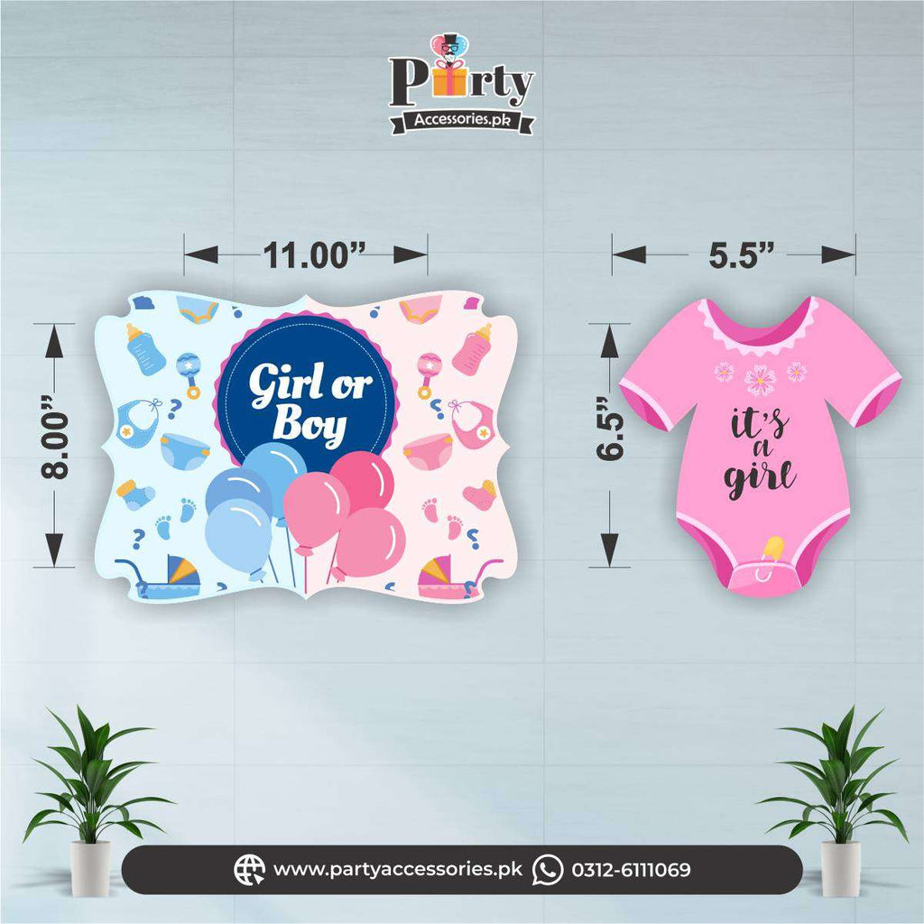 gender reveal boy or girl wall decoration bunting banner props
