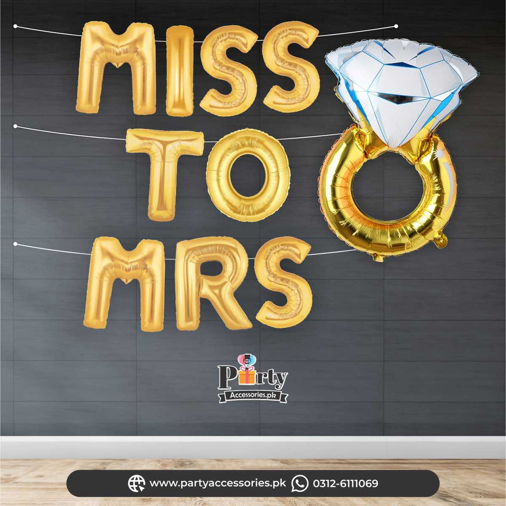 MISS TO MRS foil balloons for bridal shower decoration golden etsy decoration for bridal shower