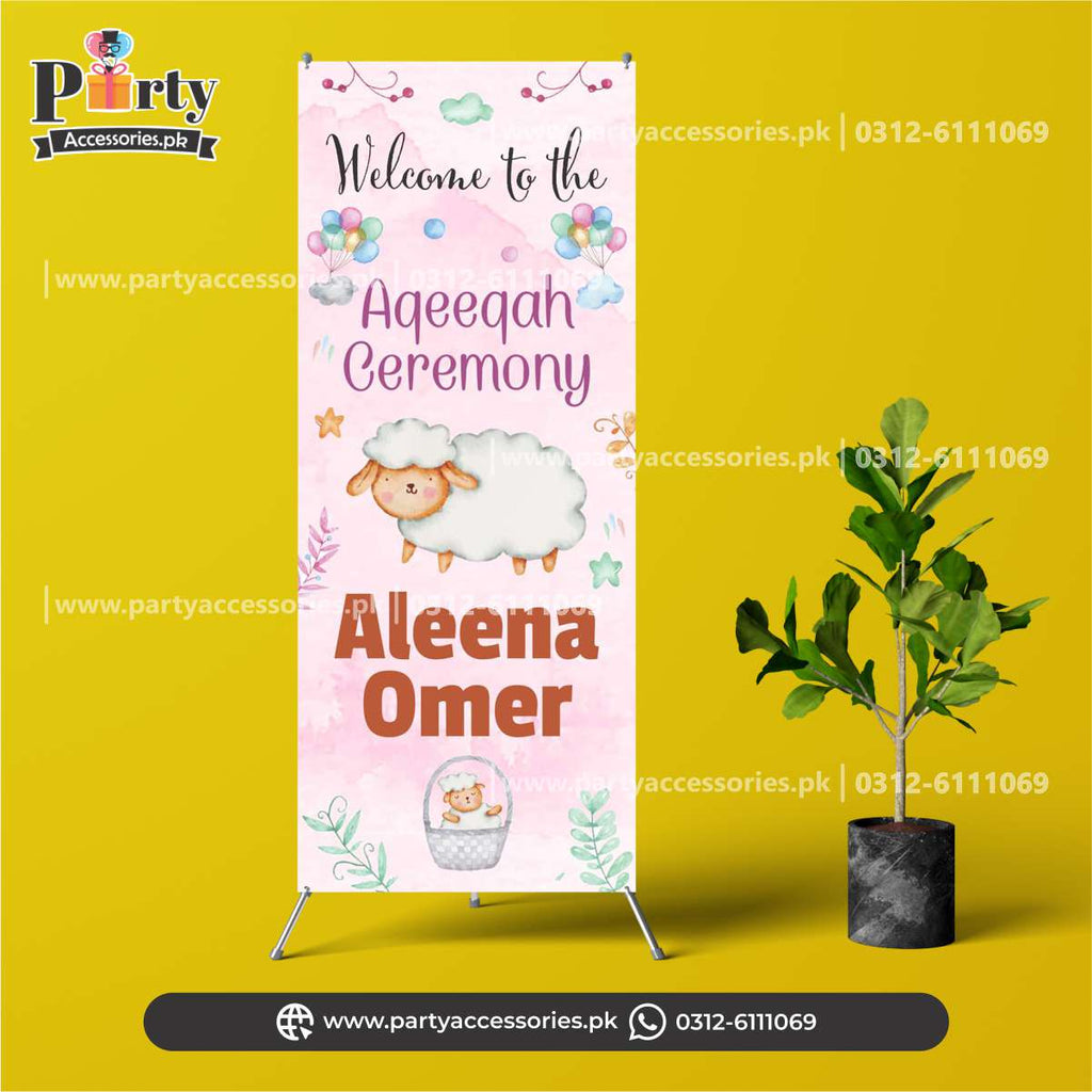 Aqeeqah decorations | Welcome Standee for Baby Girl aqiqah Party