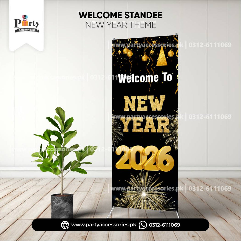 new year party customized welcome standee