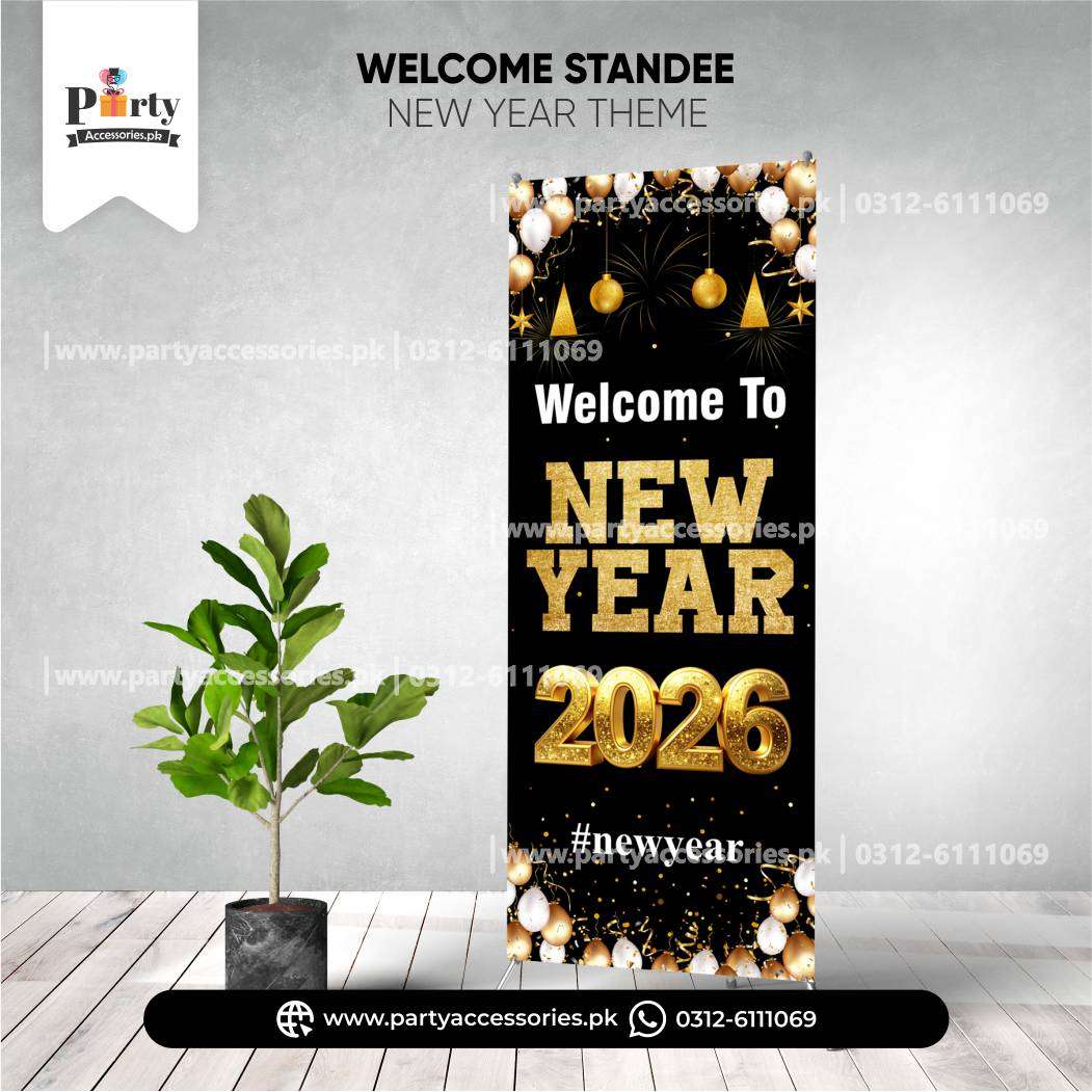 new year welcome standee