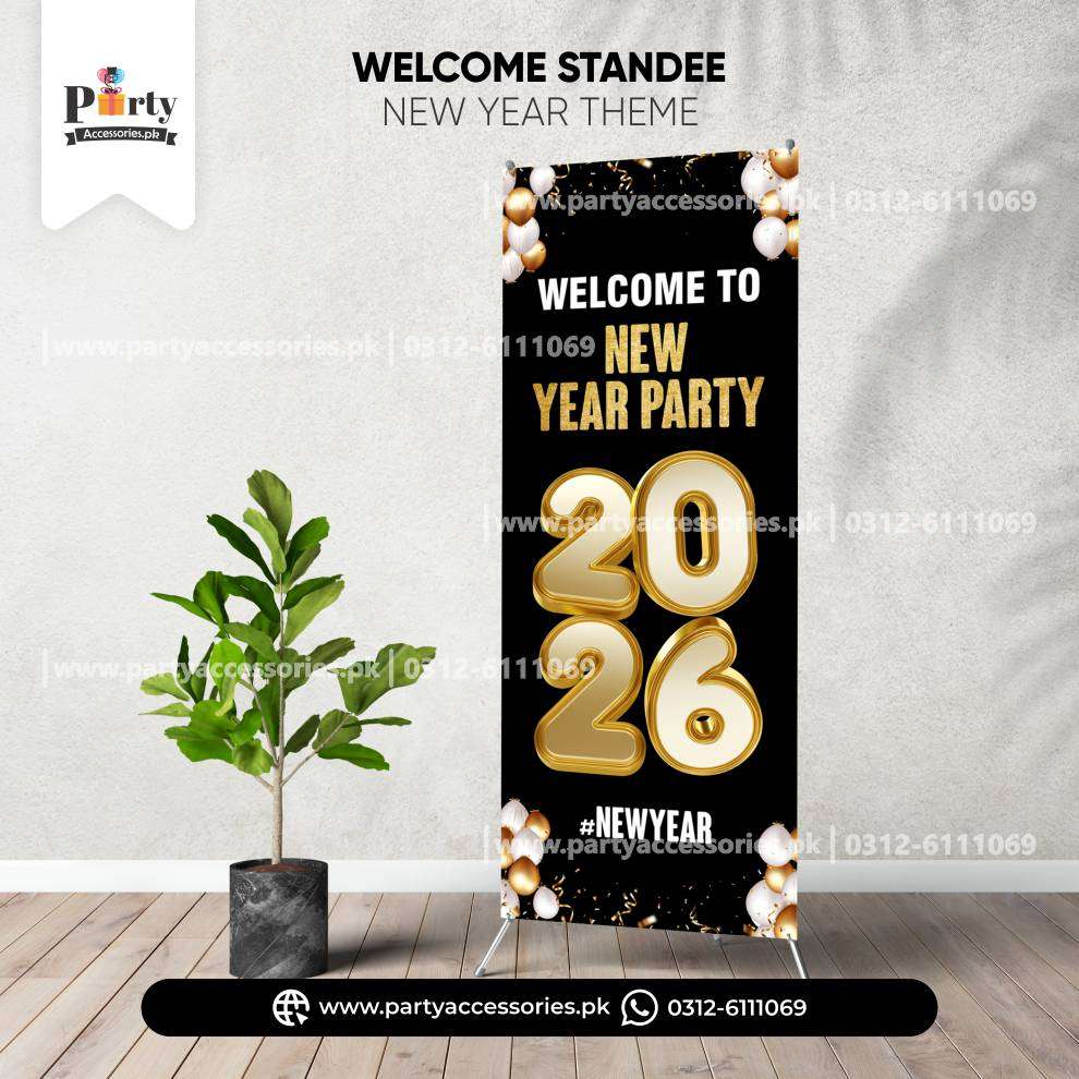 Welcome standee customized for new year party 