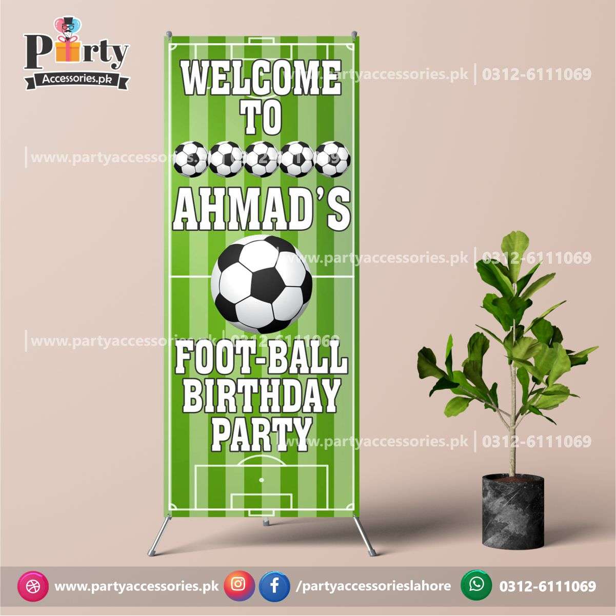 Customized Welcome Standee in Football Theme Birthday Party