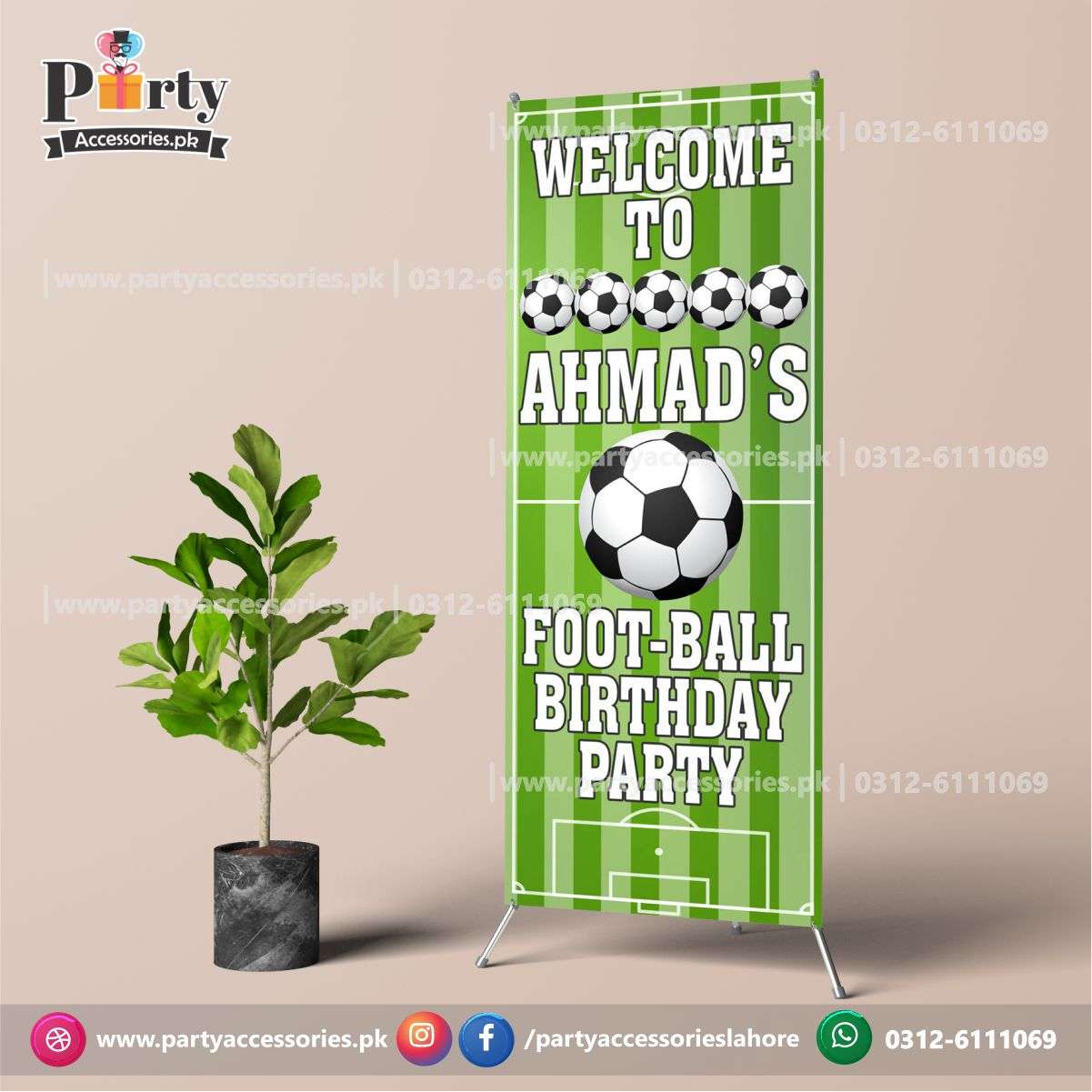 Customized Welcome Standee in Football Theme Birthday Party