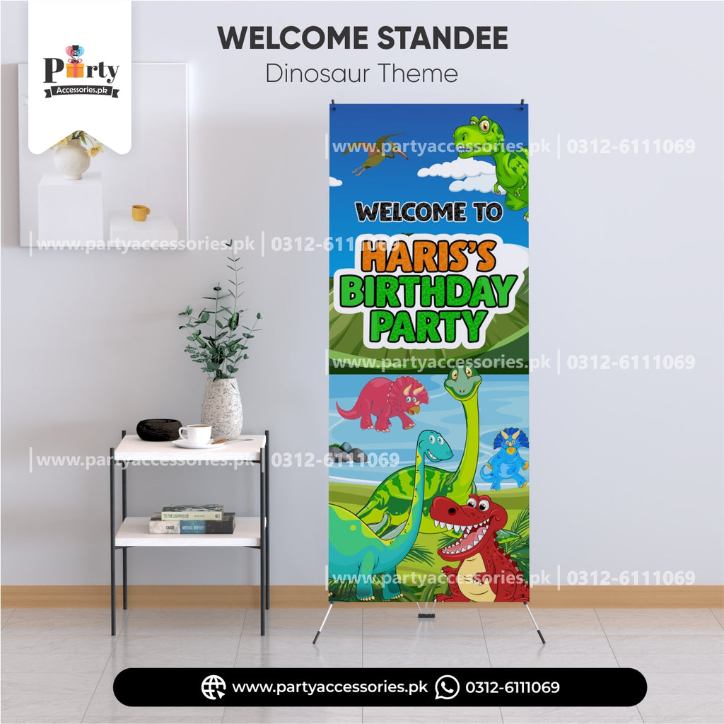 dinosaur theme customized welcome standee