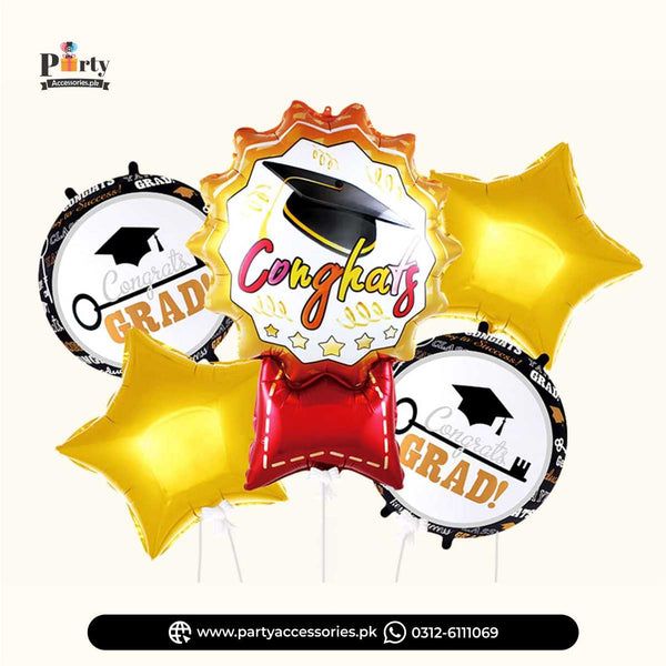 Graduation Party Celebration Exclusive Foil Balloons Set of 5 pcs