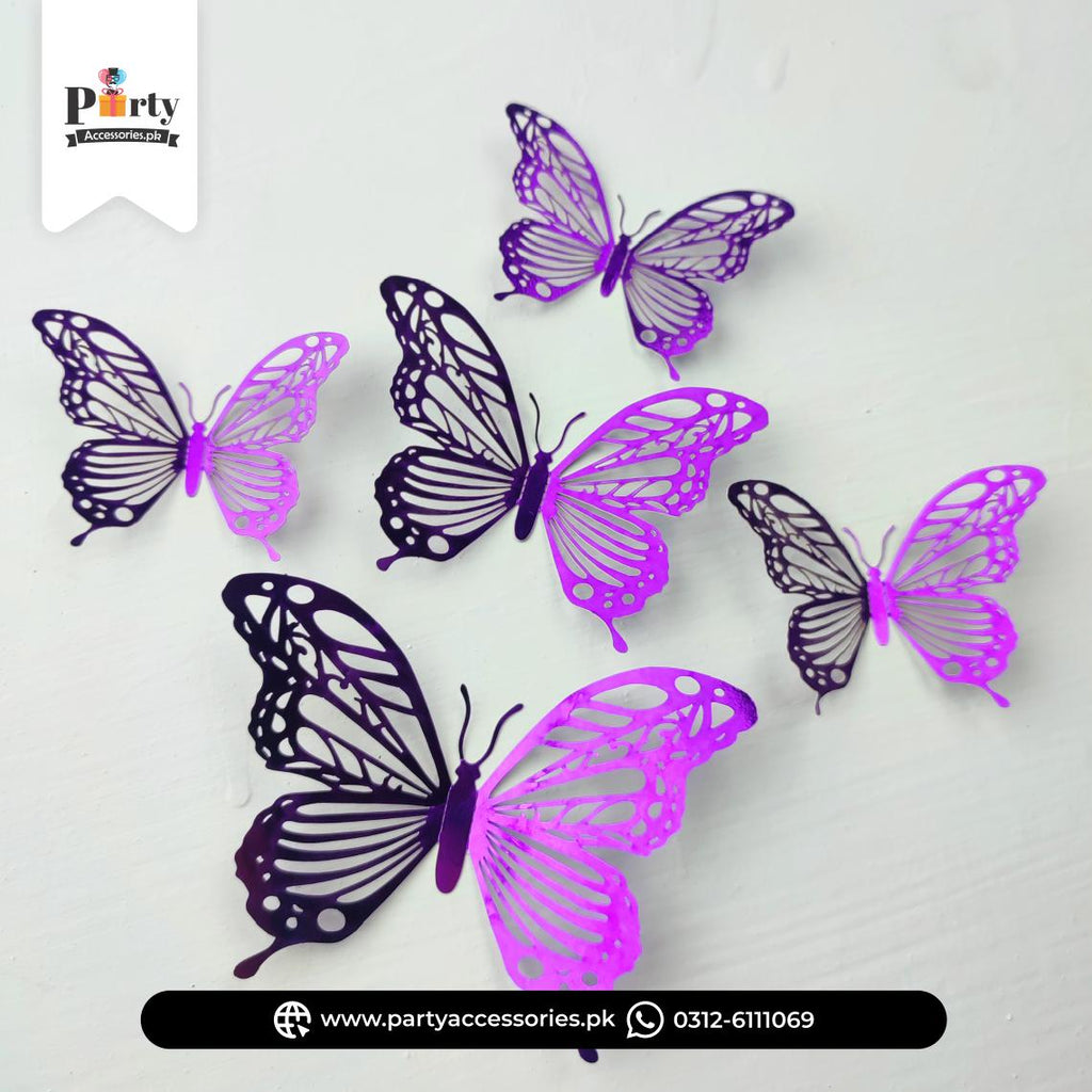 Purple color butterflies cutout 