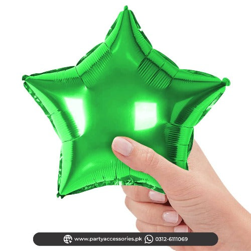 small star foil balloon green