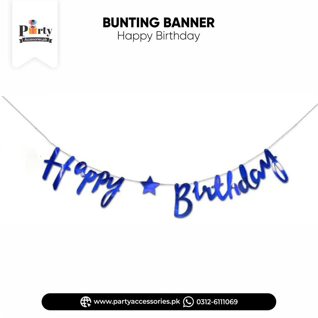 blue color cutout bunting banner 