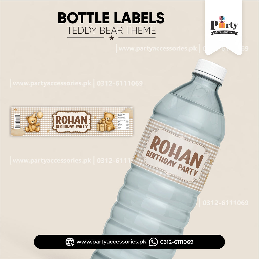 Customized Teddy Bear Theme Bottle Labels