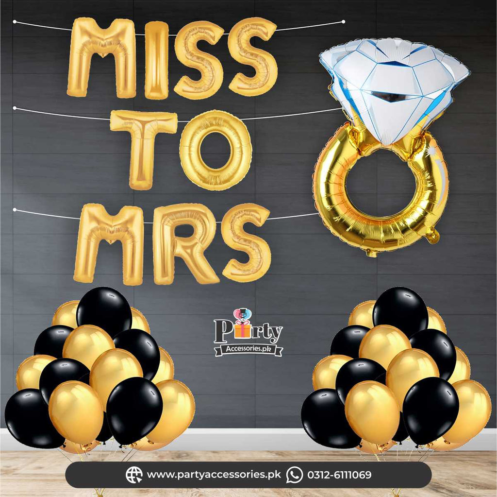 MISS TO MRS foil balloons for bridal shower decoration golden amazon decoration bridal shower  ideas 
