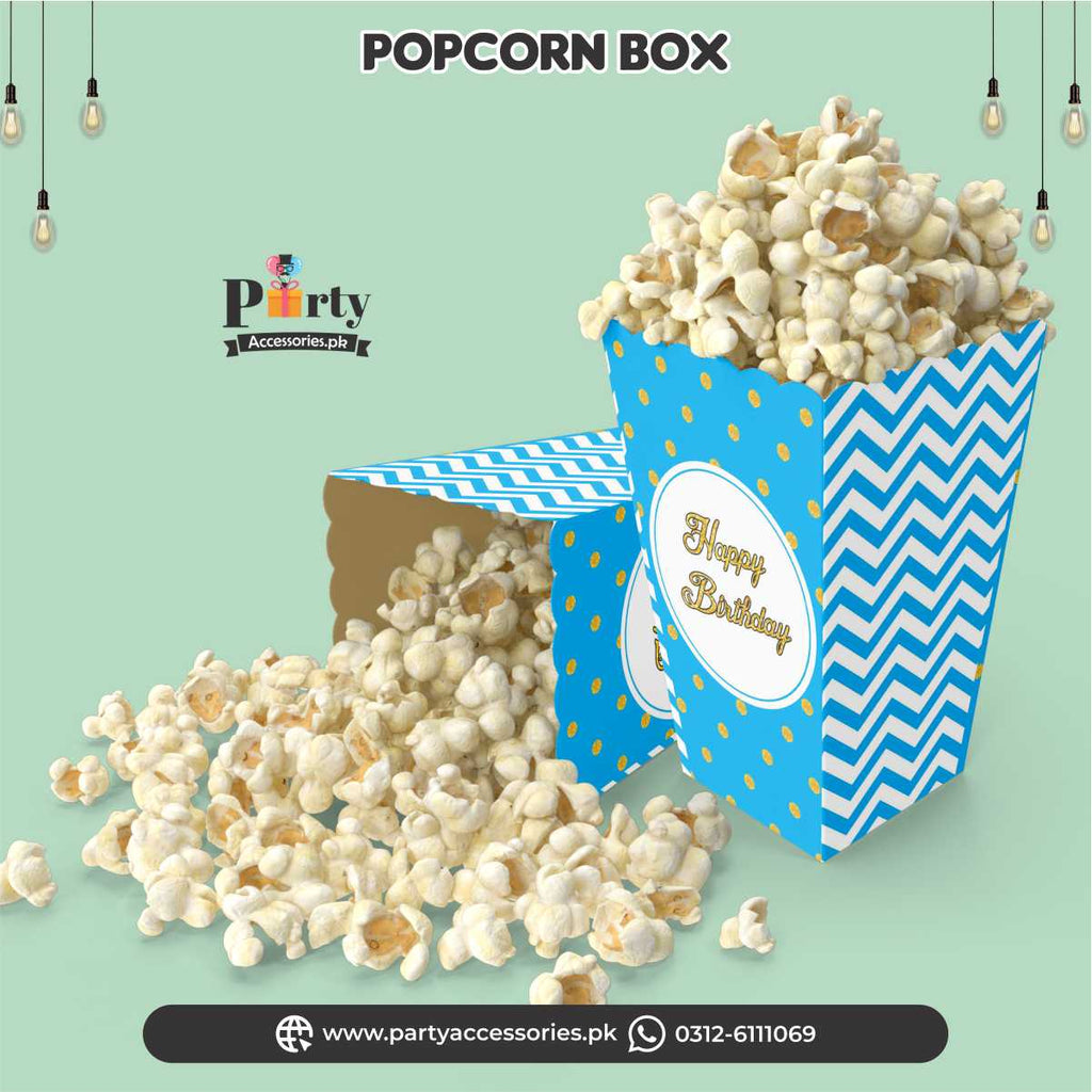 popcorn boxes in blue color 