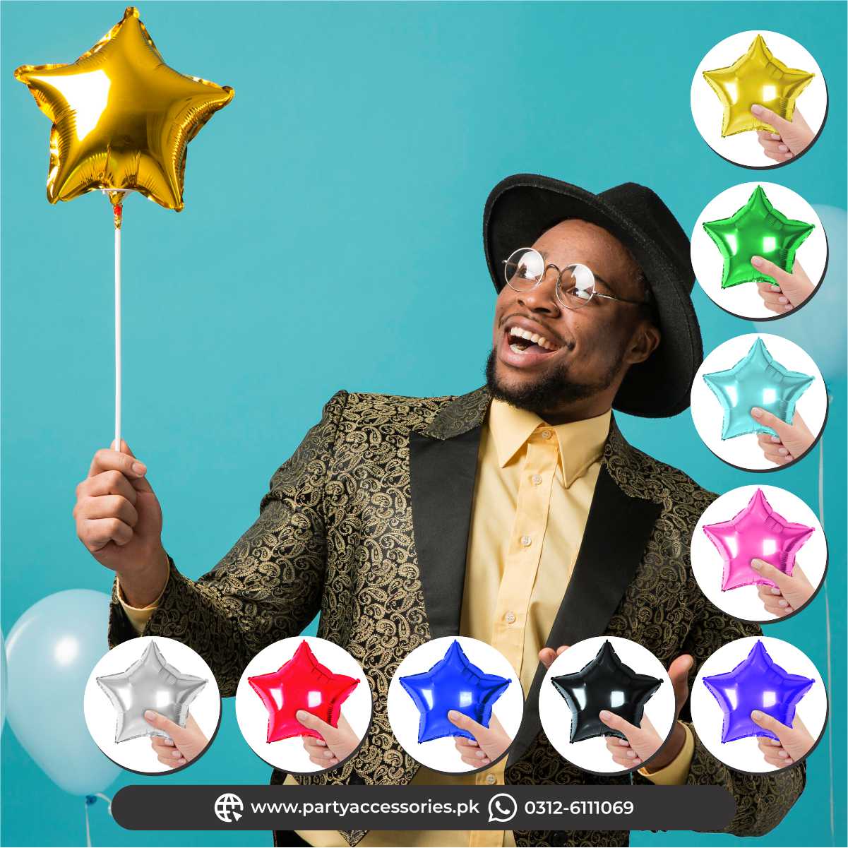 star shape foil balloons in small size 